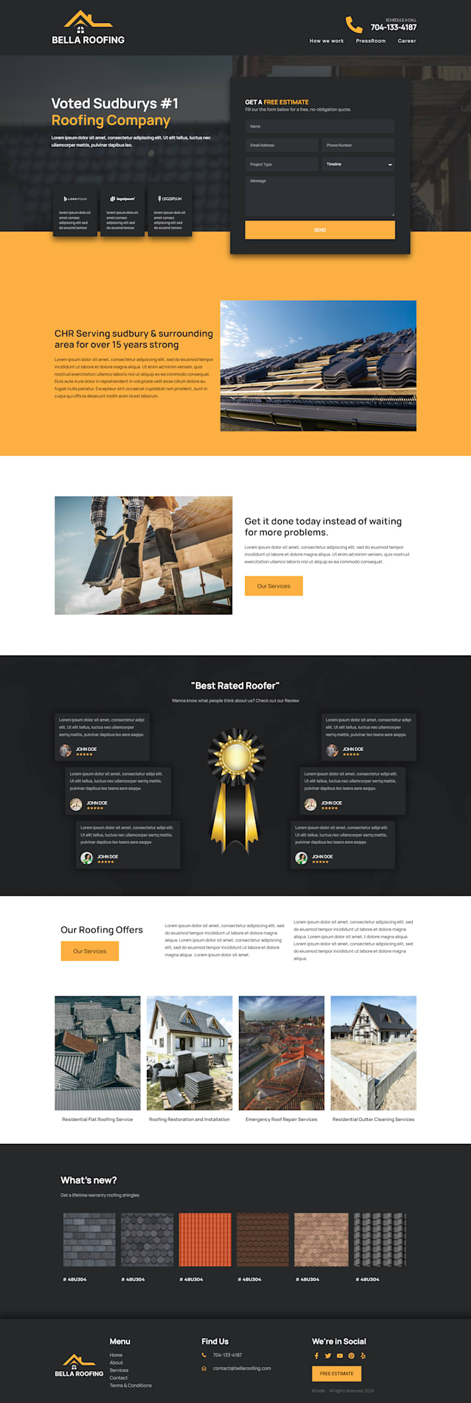 design contractor, construction, solar, cleaning, plumbing, hvac roofing website