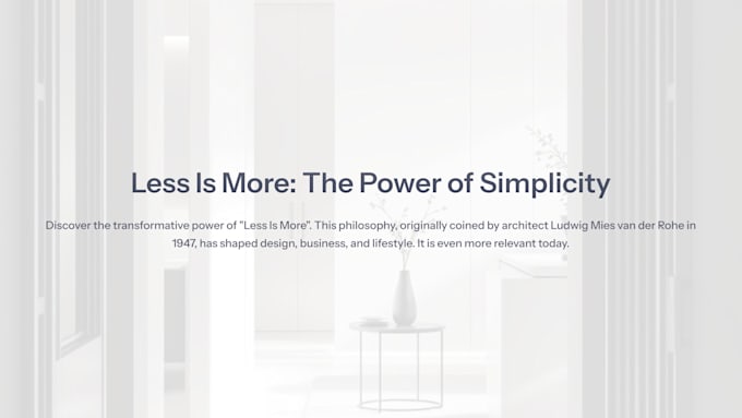 design a minimalist and professional powerpoint presentation