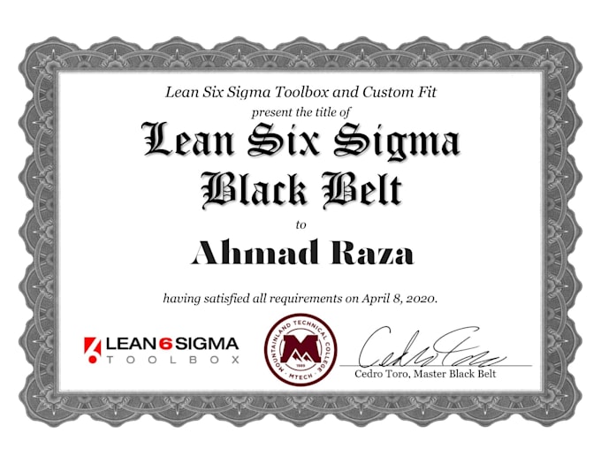 do lean six sigma certifications