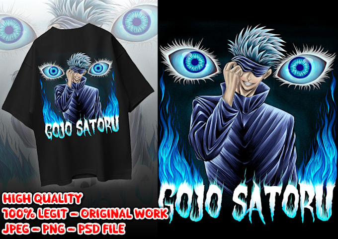 draw a custom anime tshirt design illustration for you