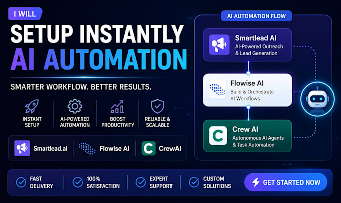 setup instantly ai smartlead ai flowise ai and crew ai automation
