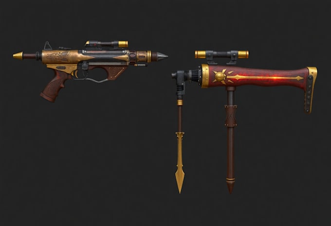 design and paint weapons and props