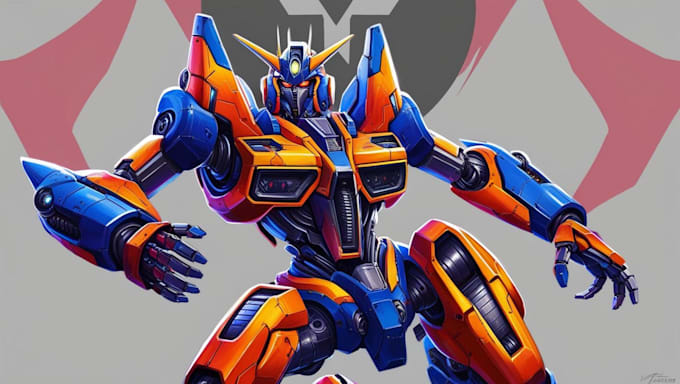 draw your mecha robot fanart or original in digital artwork