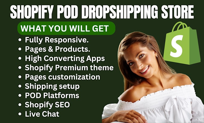 create print on demand cod shopify website pod dropshipping store shopify store