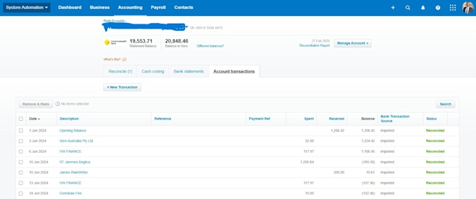 do bookkeeping and bank reconciliation on xero software