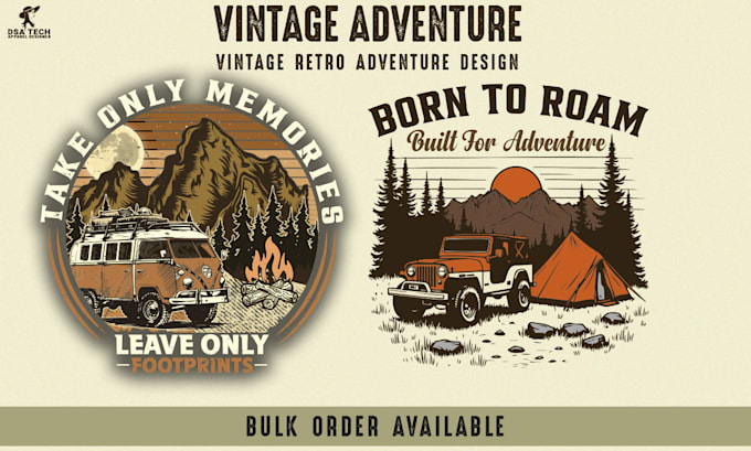 create a vintage jeep camping t shirt design