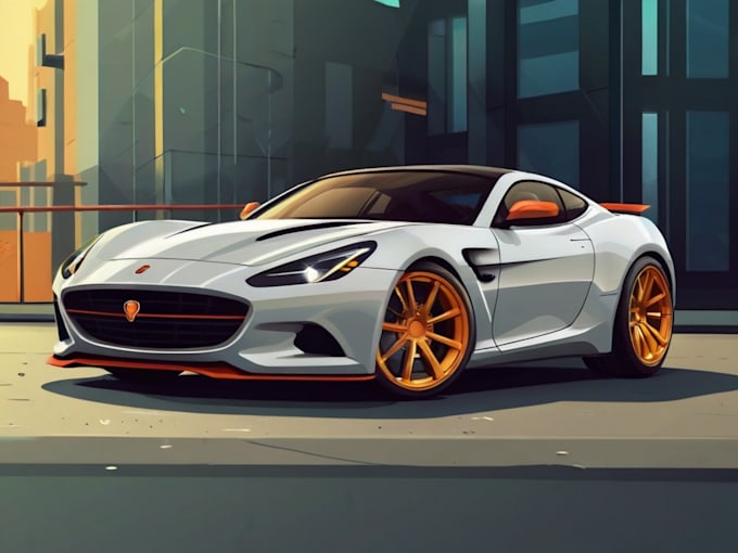 make vector car illustration in cartoon style