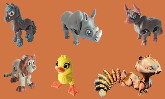 sculpt cute 3d articulated model 3d bjd 3d doll flexi animal toy for 3d printing