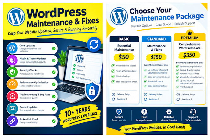 update maintain and fix your wordpress website