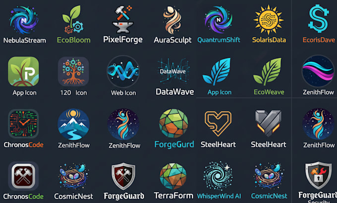 design favicon, app icon and web icon and logo