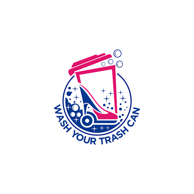 provide stunning  incredible wash trash cleaning logo