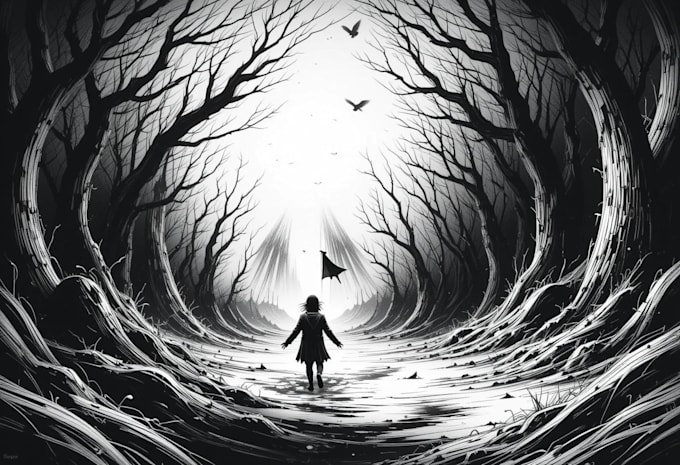 create dark art illustration