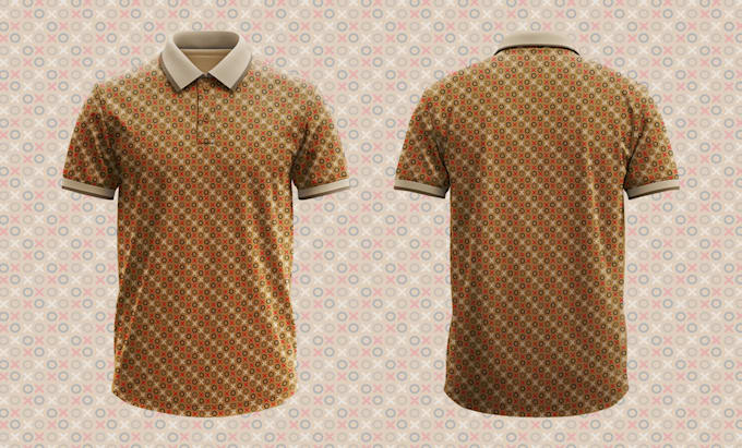create print pattern golf polo shirt design and mockup for you