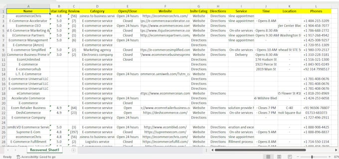 do manual research on google maps and websites