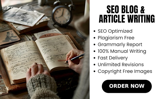 write SEO optimized articles and blog posts with images