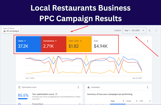 setup and optimize google ads for local business, to get leads, calls
