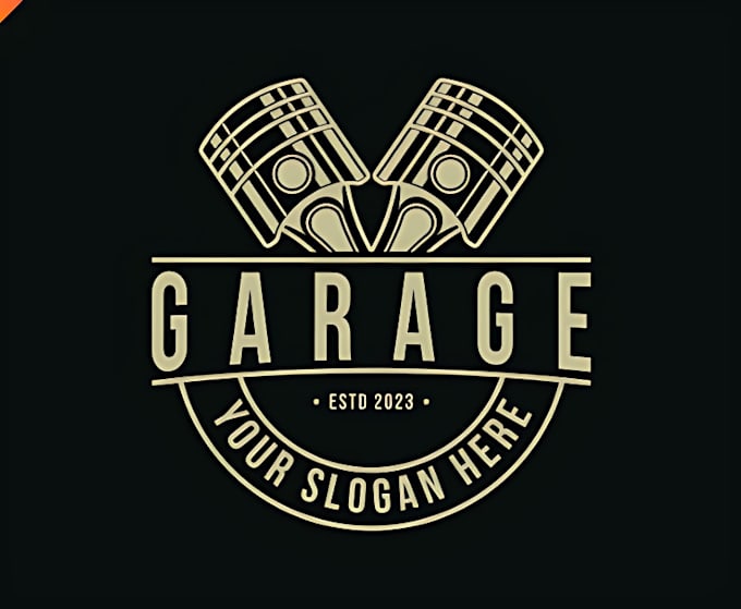 a cool motorcycle garage logo illustration design