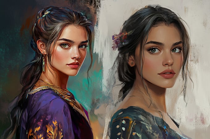 draw fantasy character portraits, concept art, character design