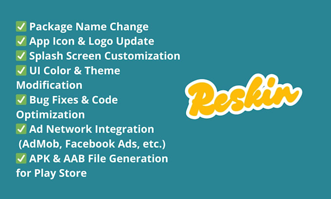reskin and customize your app change package name icon and UI