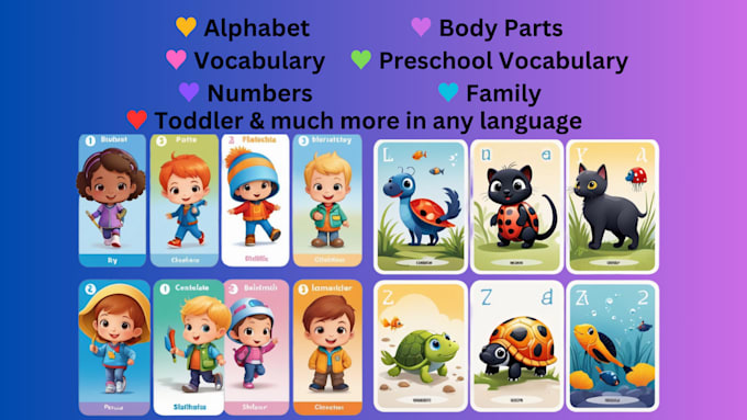 design any type of flashcards for learning and business