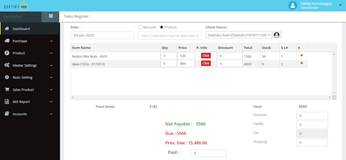 develop pos system in dot net
