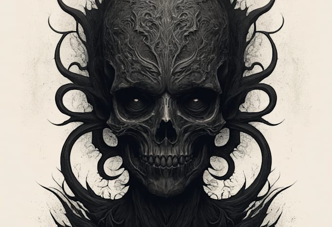 draw dark art illustration with engraving style