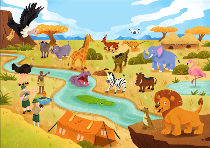create stunning children book illustration package for KDP