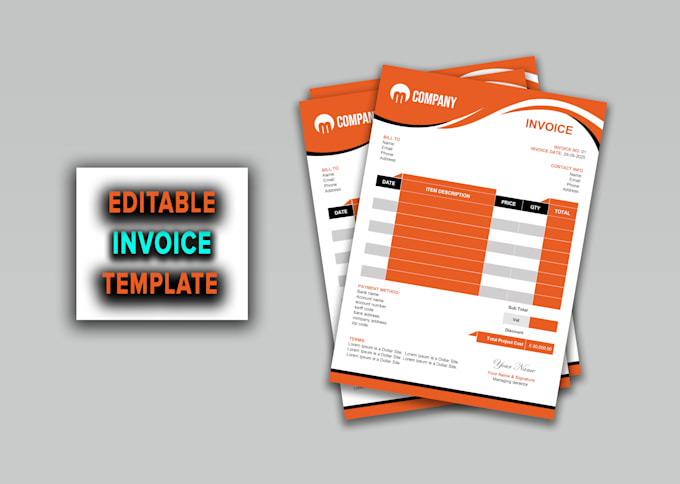 design a professional invoice template in ms word