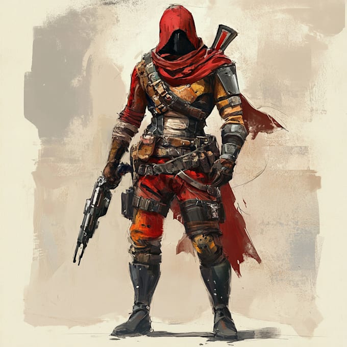 make a game character art concept art