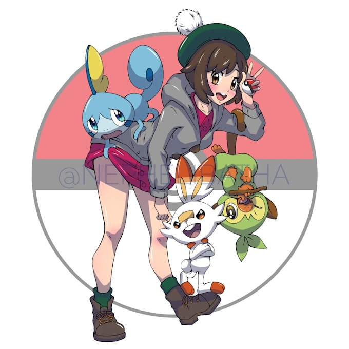 professionally draw a pokemon illustration