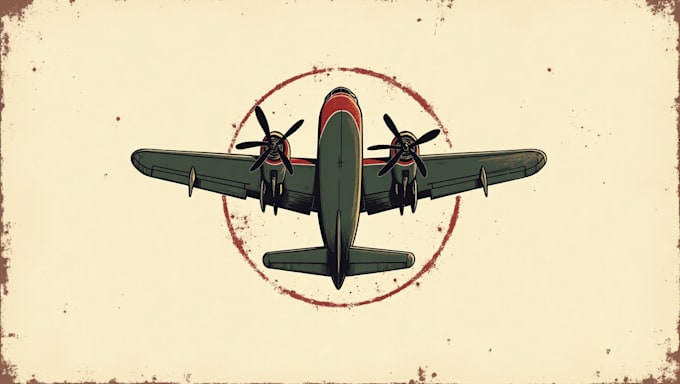 design amazing grunge plane logo with unique style