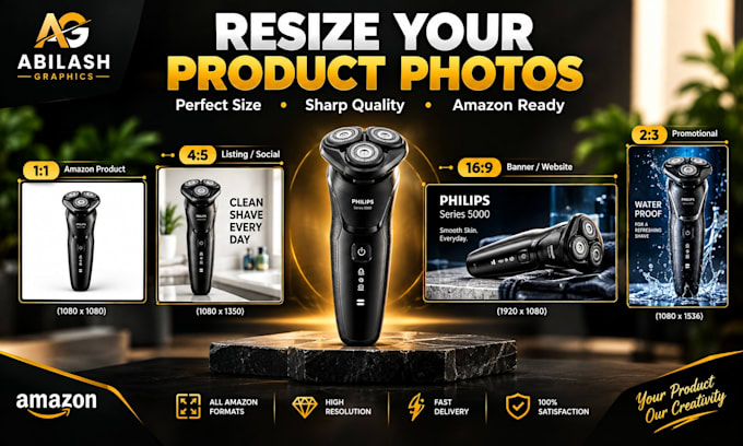 create, expand and resize product photos for amazon listing