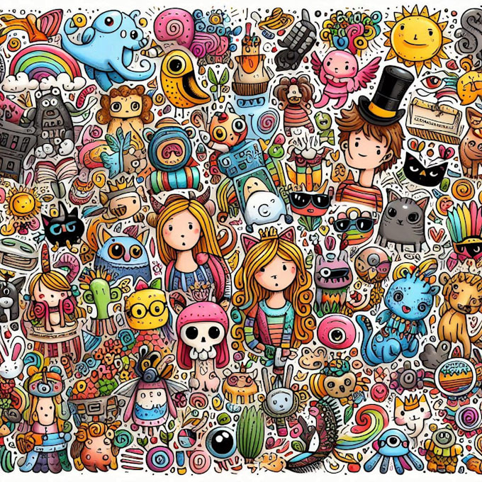 create a custom doodle art illustration design for you