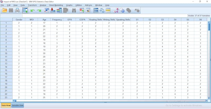 do data analysis in spss and rstudio