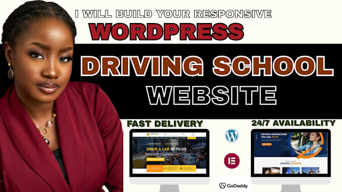 wordpress driving school website elearning website driving school landing page