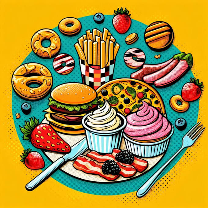 design food pop art of your foods