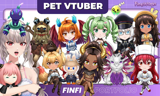 design and rig pet or mascot live2d vtuber avatar for vtube studio anime style