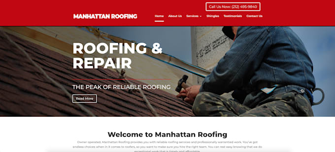 design plumbing, cleaning, roofing, construction website
