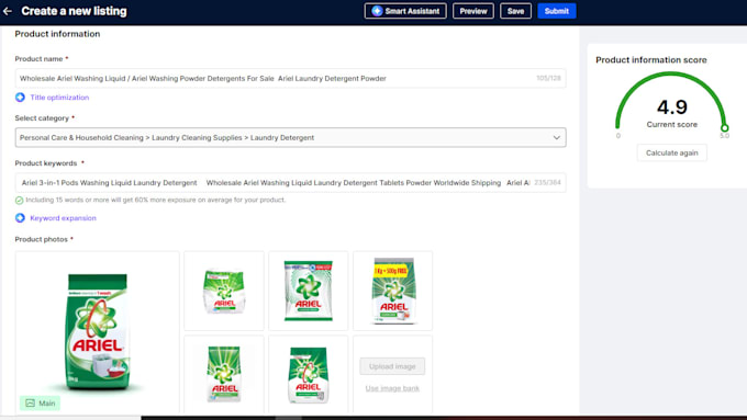 do alibaba product listing and posting at low cost