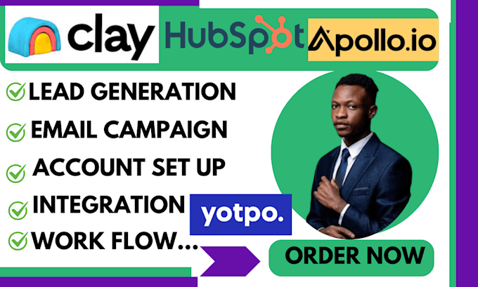 setup workflows using clay clay com hubspot crm apollo io zapier yotpo sms
