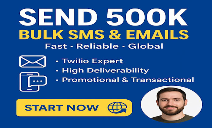 send out 500k spam sms, bulk sms, text message, bulk email