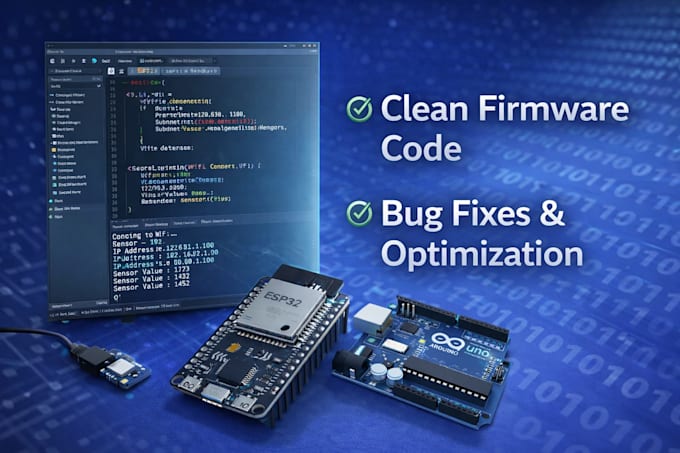 program esp32, arduino, stm32 and develop embedded firmware