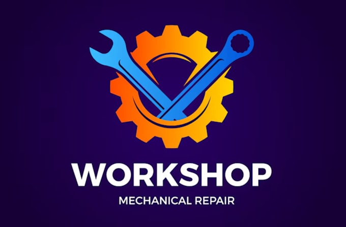 create custom industrial workshop monogram logo