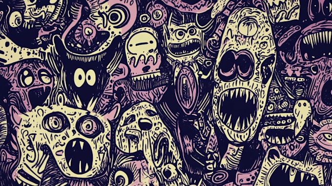 create colorful doodle art illustration