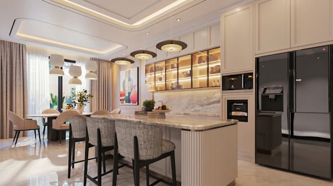 create photorealistic 3d interior for residential spaces