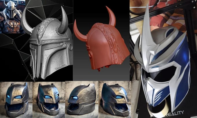 design wearable 3d printable helmet 3d mask 3d armor 3d cosplay props model