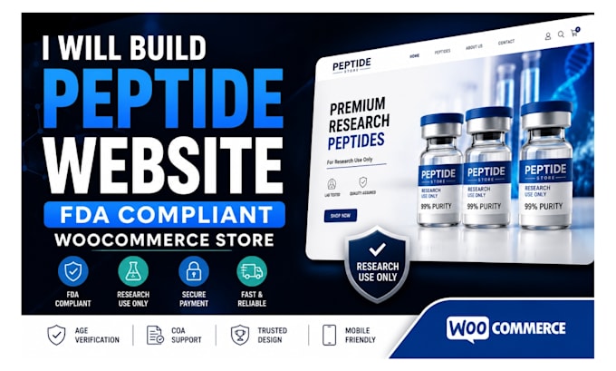 build peptide website fda compliant research peptide woocommerce peptide store