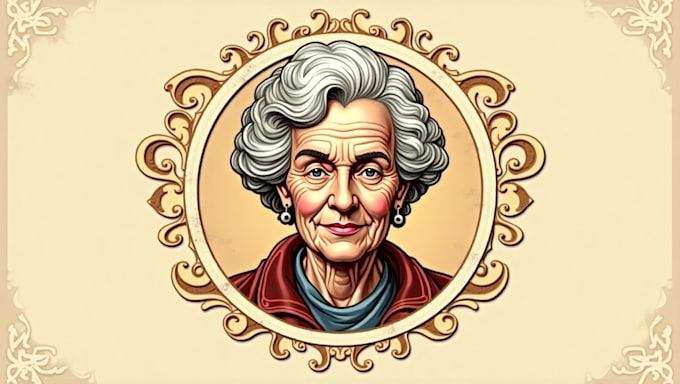 design creative old lady logo with unique concepts