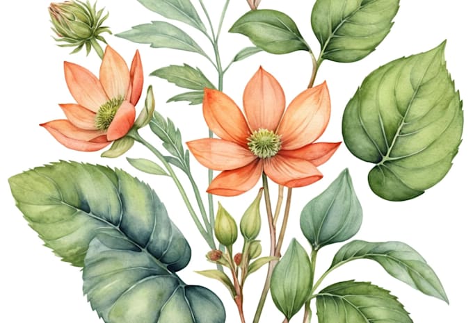 create a botanical watercolor illustration