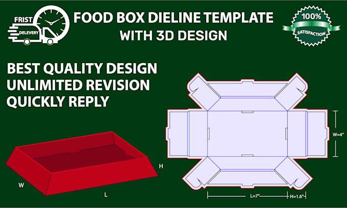 create any box perfect die line template  for your need